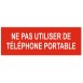 Panneau ne pas utiliser de téléphone portable