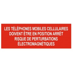 Panneau les téléphones mobiles doivent être en arrêt
