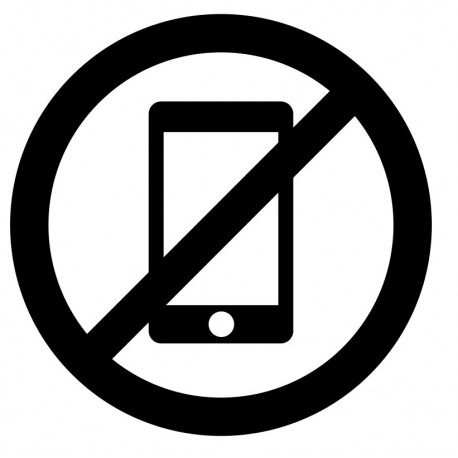 Panneau téléphone portable interdit (version noir et blanc)