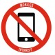 Panneau téléphone mobiles interdits pictogramme