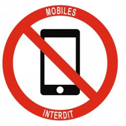 Panneau téléphone mobiles interdits pictogramme