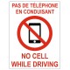 Panneau pas de téléphone en conduisant