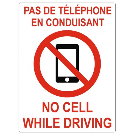 Panneau pas de téléphone en conduisant