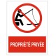 Panneau pêche interdite propriété privée
