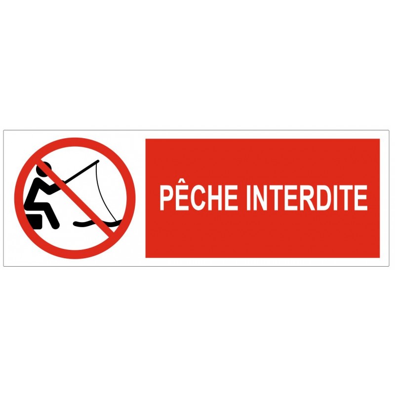 Sticker panneau de signalisation interdiction Panneau Pêche Interdite