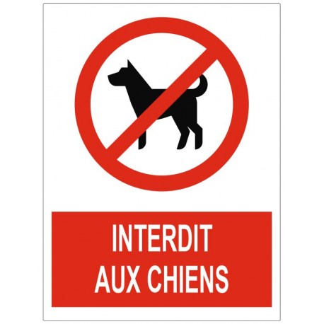 Panneau interdit aux chiens