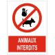 Panneau animaux interdits
