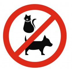 Panneau interdit aux animaux sigle seul