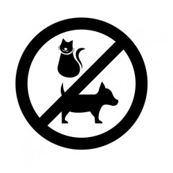 Panneau interdit aux animaux logo noir