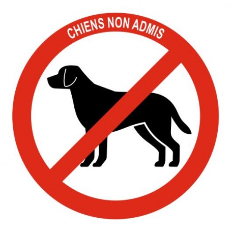 Panneau chiens non admis