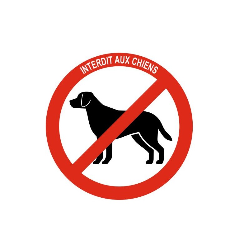 Panneau interdit aux chiens (modèle AC1)