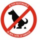 Panneau je suis responsable de mon chien je ramasse