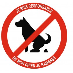 Panneau je suis responsable de mon chien je ramasse (REFAB588)