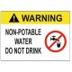 Panneau non potable water do not drink