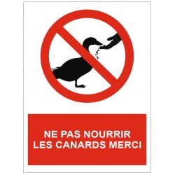 Panneau ne pas nourrir les canards merci signalétique (REFAB1159)