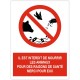 Panneau interdit de nourrir les animaux pour des raisons de santé