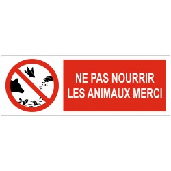 Panneau ne pas nourrir les animaux merci logo (REFAB1177)