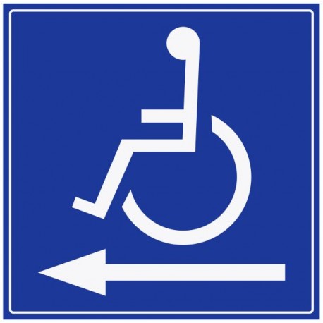 Autocollant handicapé - direction gauche