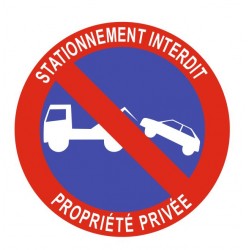 Panneau stationnement interdit propriété privée