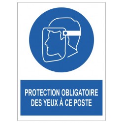 Panneau protection obligatoire des yeux à ce poste logo