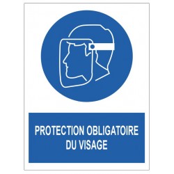 Panneau symbole protection obligatoire du visage