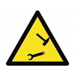 Panneau danger chute d'outils