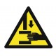 Panneau danger risque d'écrasement des mains