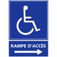 Panneau handicapé rampe d'accès - direction gauche