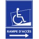 Panneau handicapé rampe d'accès - direction droite