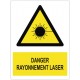 Panneau danger rayonnement laser