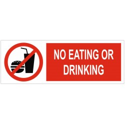 Panneau interdiction no eating or driking