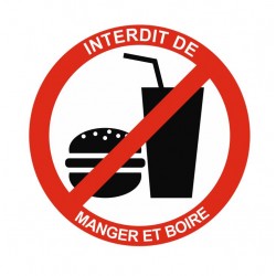 Panneau interdiction interdit de manger et boire (REFAB1048)