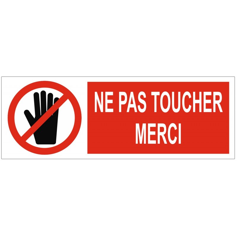 Panneau ne pas toucher merci logo (REFAB1286) - Sticker Communication