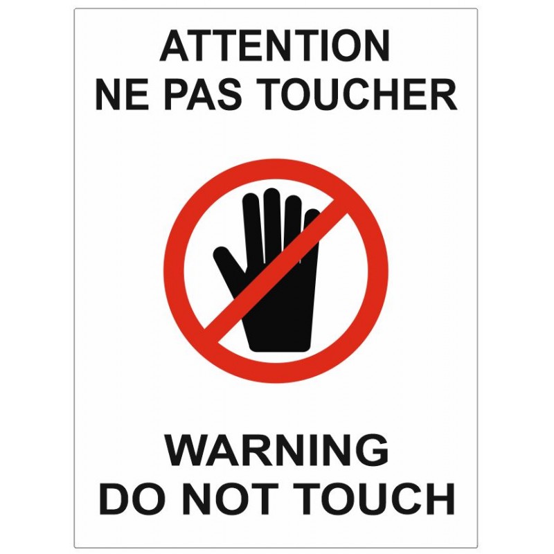 Plaque de porte Interdiction de toucher