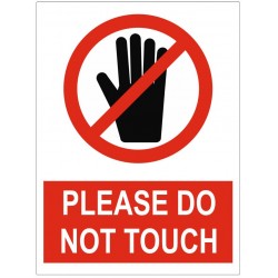 Panneau ou autocollant interdiction please do not touch