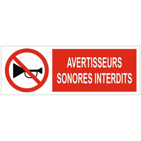 Panneau interdiction avertisseurs sonores interdits
