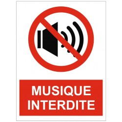 Panneau interdiction musique interdite
