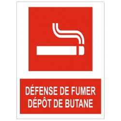 Panneau défense de fumer dépôt de butane