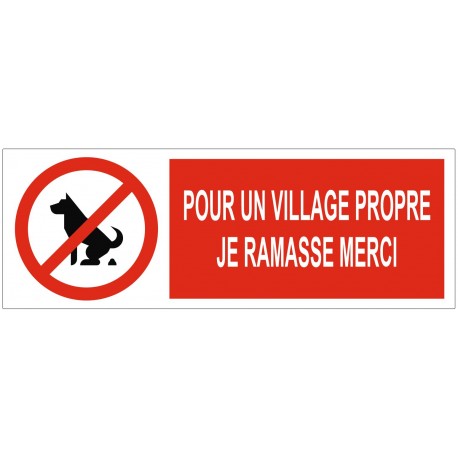 Panneau pour un village propre je ramasse merci