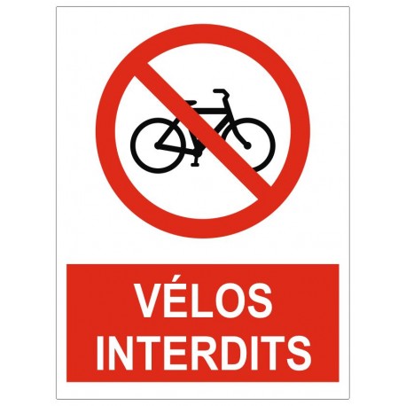 Panneau interdiction vélos interdits