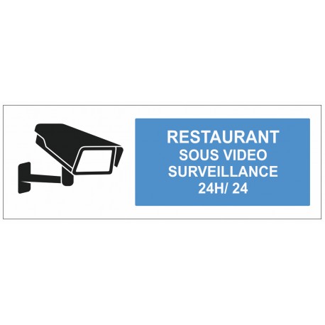 Autocollant restaurant sous surveillance vidéo