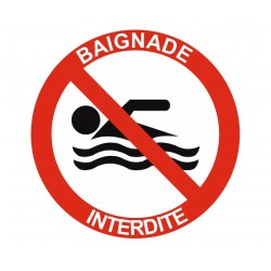 Panneau interdiction baignade interdite