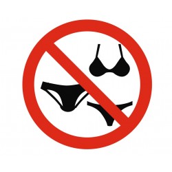 Panneau interdiction maillot de bain interdit