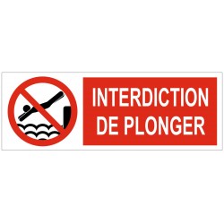 Panneau interdiction de plonger