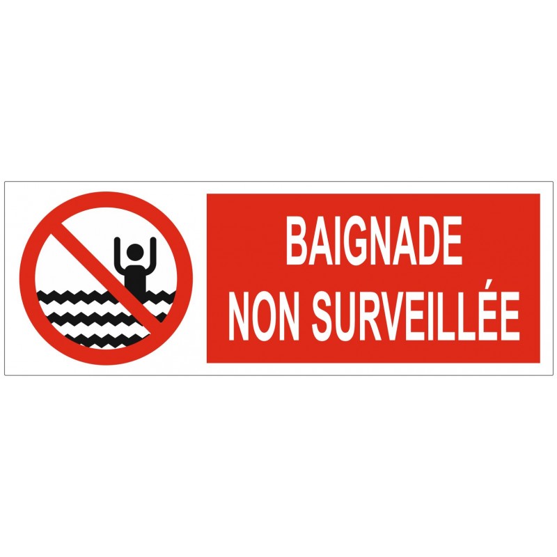 Affiche de sécurité pour plein air: baignade interdite