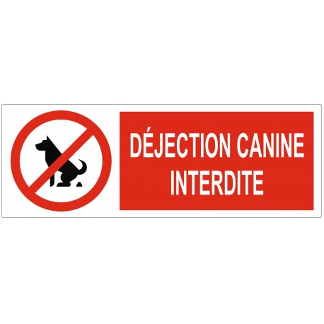 Panneau interdiction déjection canine interdite