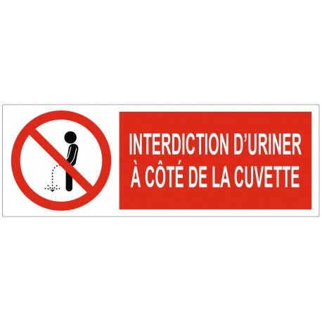Panneau interdiction d'uriner à côté de la cuvette