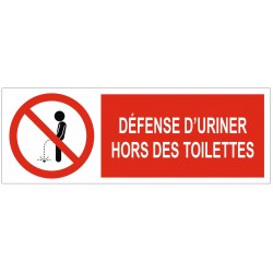 Panneau interdiction défense d'uriner hors des toilettes