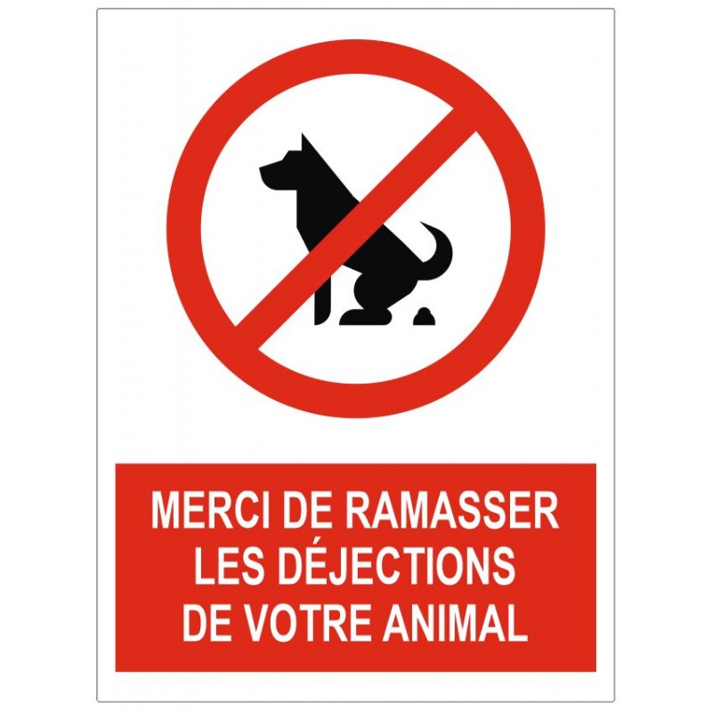 Déjection canine interdite Un maître responsable ramasse Adhésif Autocollant Sticker Diamètre 250 mm
