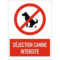 Panneau interdiction déjection canine interdite